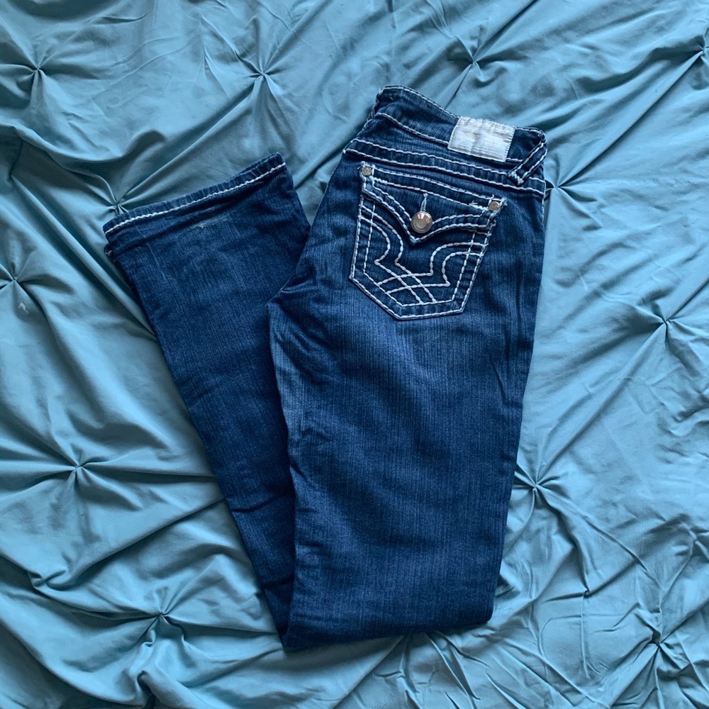 White Stitch Bootcut Jeans